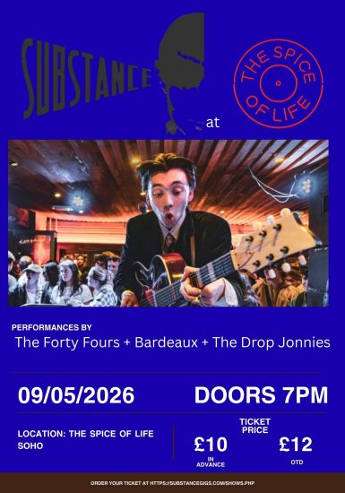 Substance at the Spice of Life: The Forty Fours + Bardeaux + The Drop Jonnies