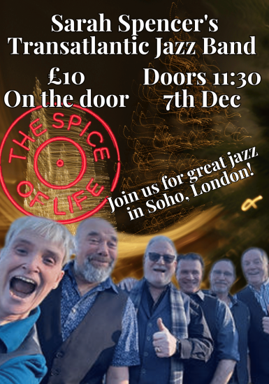 Spice of Life Jazz Club: Sarah Spencers Transatlantic Jazz Band